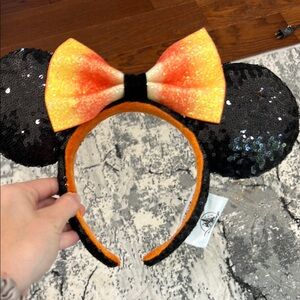 Disney Halloween Orange and Black Mickey Mouse Ears